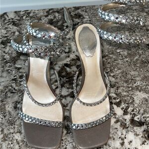 Rene Caovilla Crystal snake wrap heels